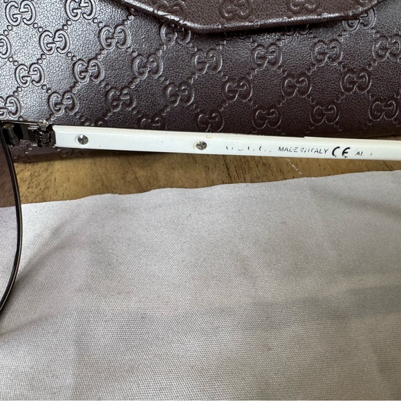 Gucci White Frame Gradient Lens Aviator Mens Sunglasses - Picture 9 of 12